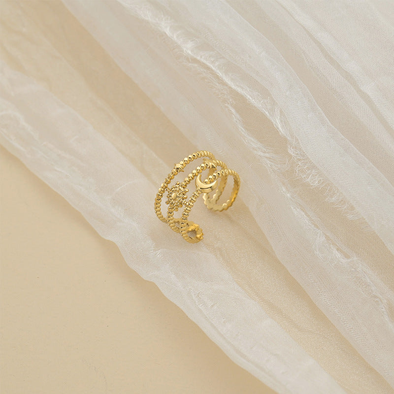 Be the Sun Moon Star | Gold Open Ring Female
