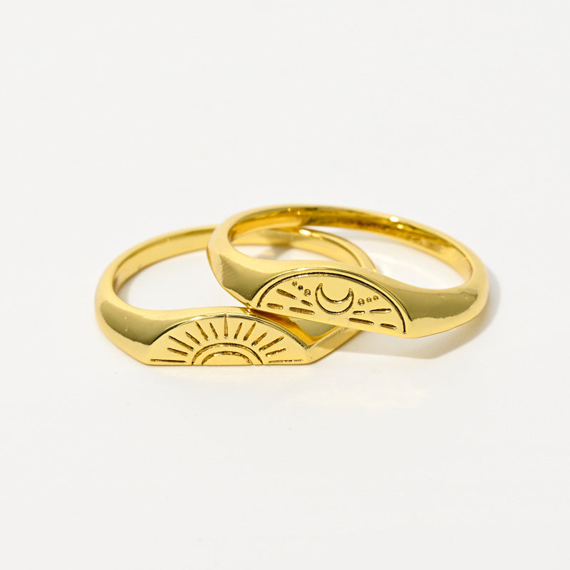 It's a good day to have a good day | Gold Moon Sun Ring