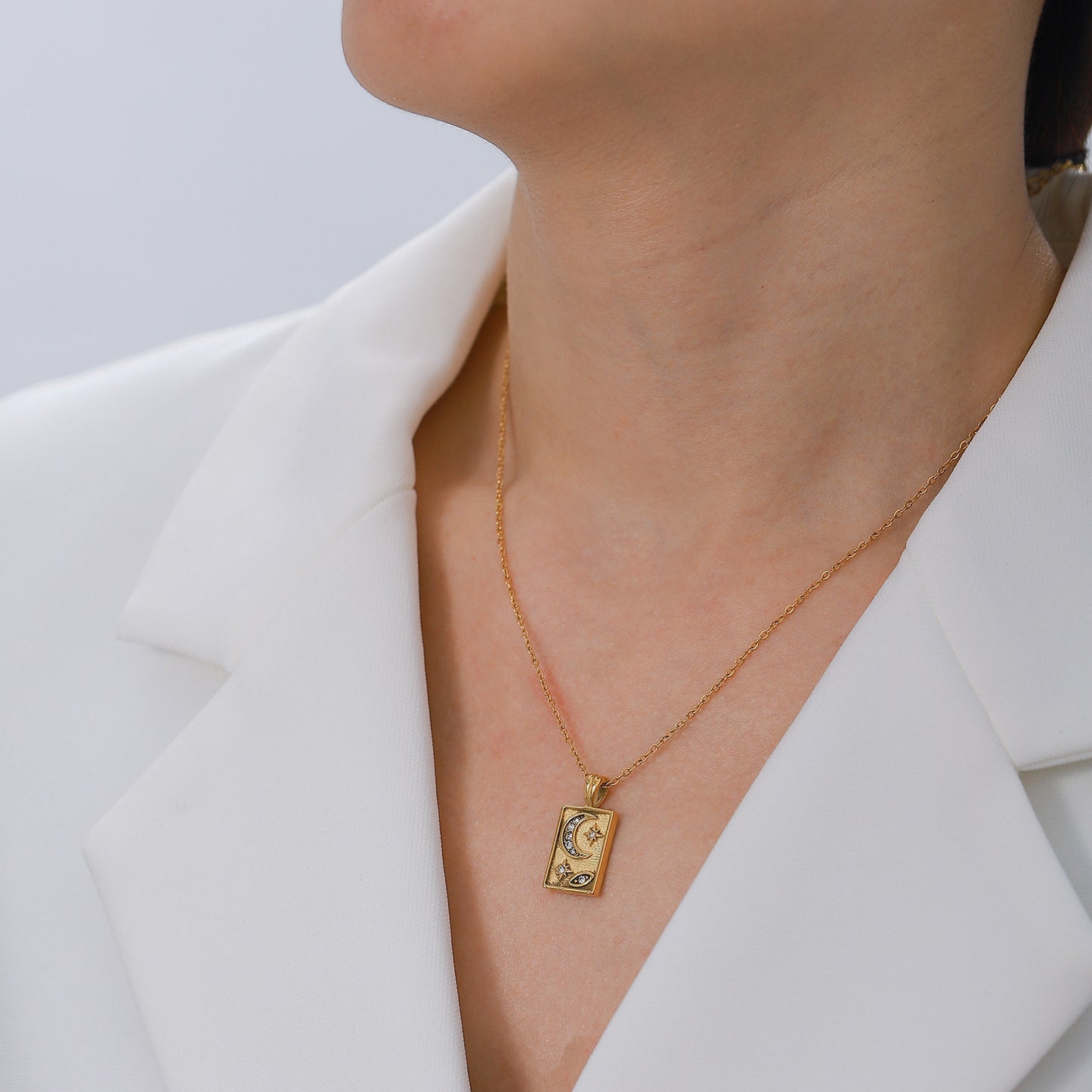 Create your own universe | Square Moon Eye Necklace