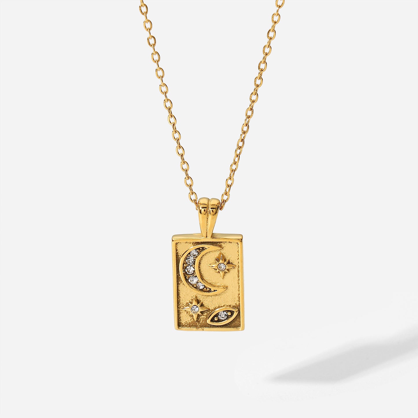 Create your own universe | Square Moon Eye Necklace