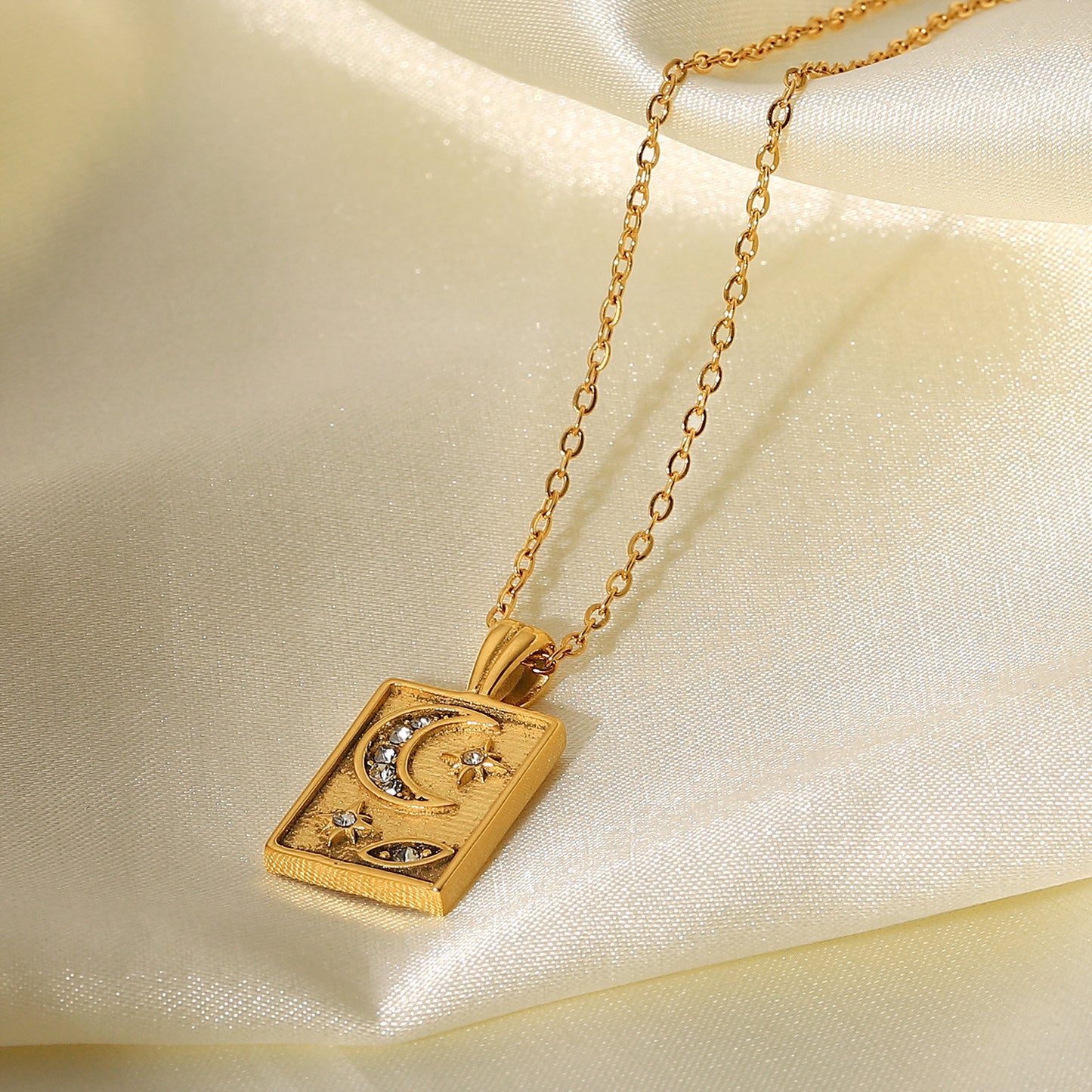 Create your own universe | Square Moon Eye Necklace